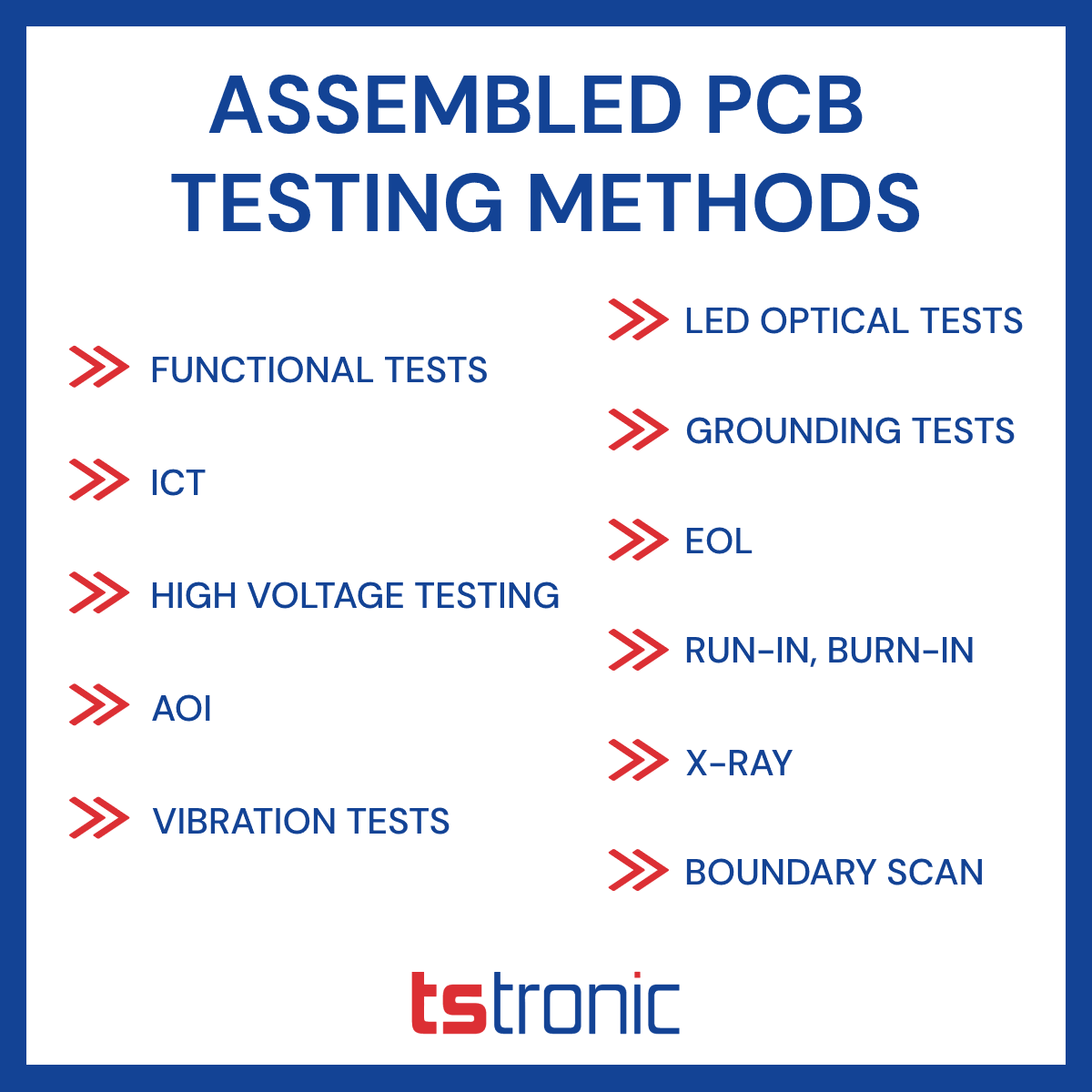 PCB Testing methods in TSTRONIC EMS